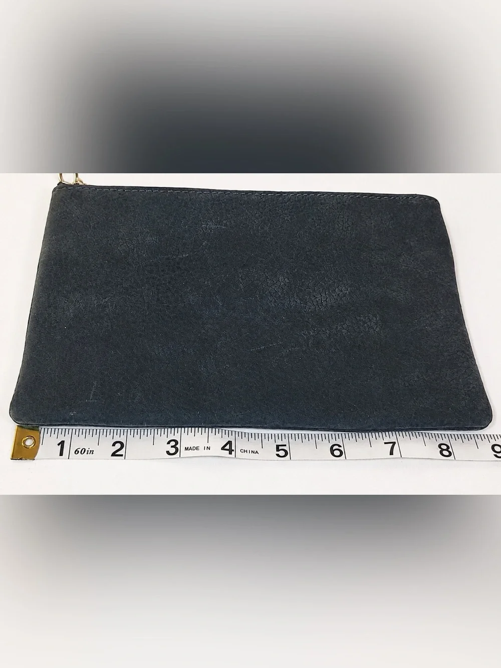 Madewell Black Distressed Leather Zip Pouch Clutch Wallet Organizer OS NWT